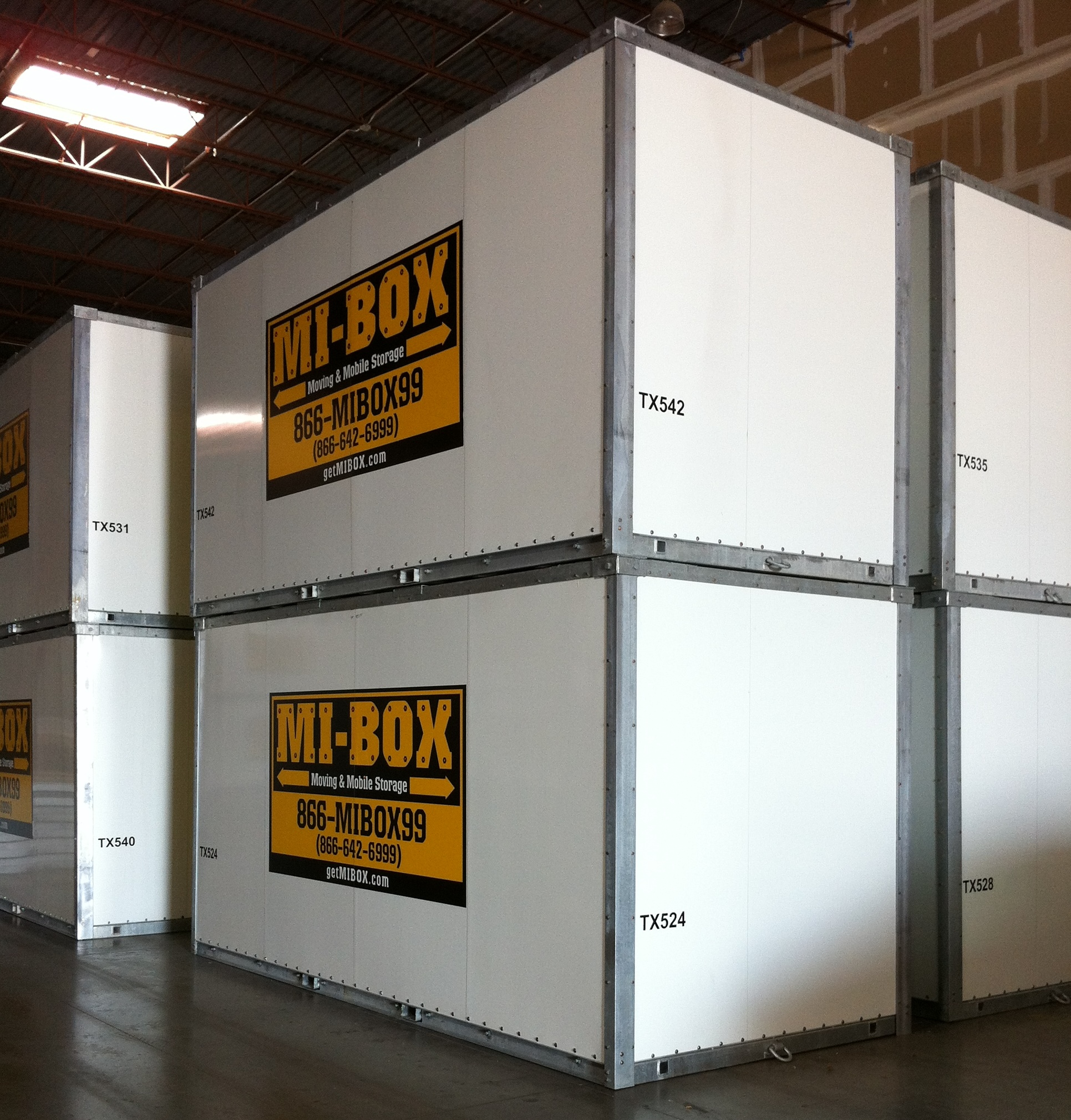 MI-BOX portable storage containers at our secure warehouse